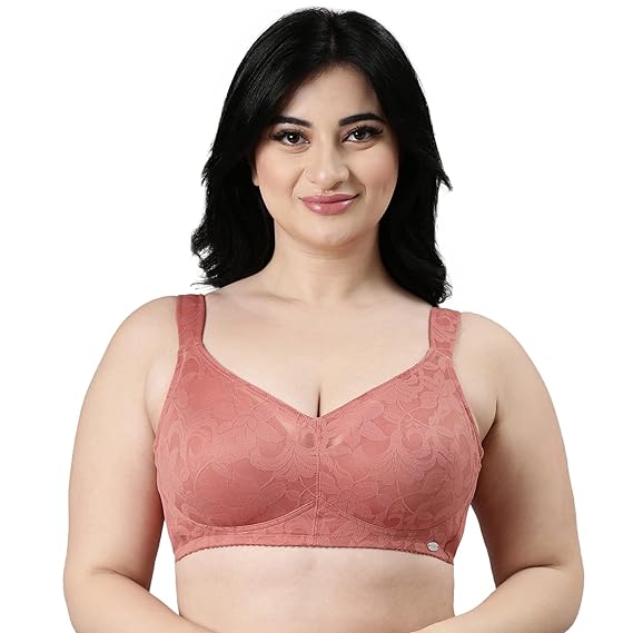 Enamor Women's Nylon Blend Transform Ultralight Everyday Minimizer Bra – Super Lift, Non-Padded, Wirefree, Full Coverage F122